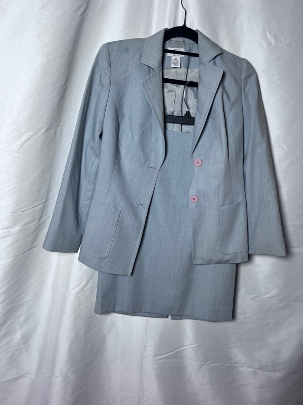 LOFT Light Gray Two-Piece Suit Jacket and Skirt